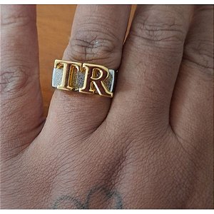 Anel Bicolor Exu Tranca Rua Exu Tiriri Umbanda Candomblé