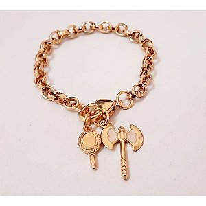 Pulseira Folheada Abebe Oxum Oxê Xango Orixá Umbanda Candomble