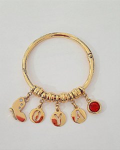 Bracelete Folheado 18k Oya Cristal 72MM