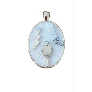 Cordão Folheado Medalhão Luxo Iansa Ogum Oxum Umbanda Candomblé