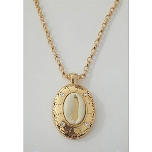 Cordão Medalhão Luxo Búzio Realeza Umbanda Candomblé