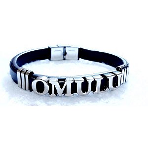 Pulseira Couro Nome Orixás Prateado