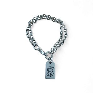 Pulseira Prateada Placa Iemanja Rainha Umbanda Candomblé