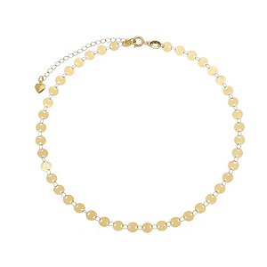 CORRENTE CHOKER COM CHAPAS REDONDAS