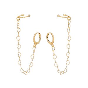 BRINCO EAR LINE MALHA CORAÇÃO