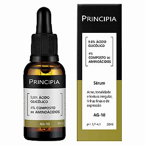 Serum 9,8% Acido Glicolico + Aminoacidos Principia Skincare AG-10 com 30ml
