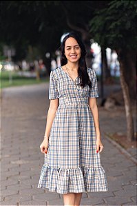 Vestido Xadrez Isabel Transpassado