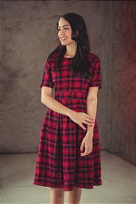 Vestido Xadrez Cecilia Vermelho