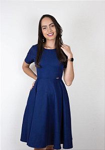 Vestido Clássico Azul Marinho