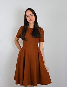 Vestido Clássico Terracota