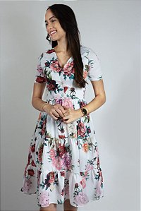 Vestido de Babados Gianna Branco