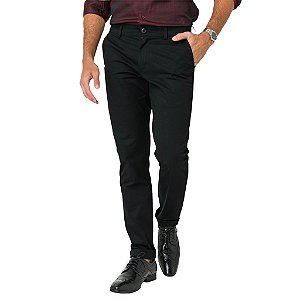 Calça Sarja Masculina Slim Fit c/ Elastano - Preta