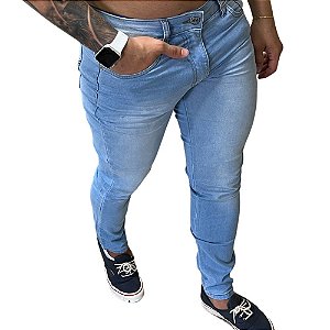 Calça Jeans com Lycra e Elastano - Azul Claro
