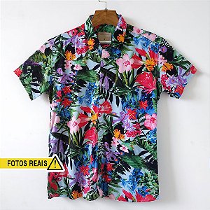 Camisa Comfort com Estampa Floral - Colorida