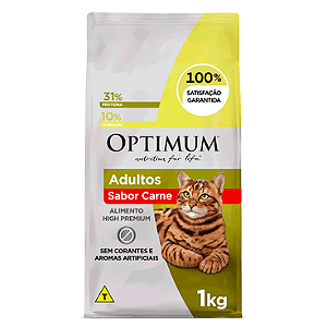 Ração Optimum para Gatos Adultos Carne 1 kg