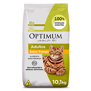 Ração Optimum Gatos Adultos Sabor Frango 10,1 kg
