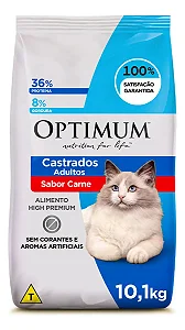 Ração Optimum Carne para Gatos Castrados 10,1kg