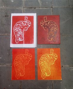 xilogravura tigre