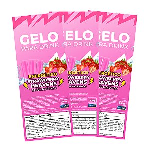 Etiqueta para Gelo de Sabor Energético Strawberry Heavens - 50 Unidades