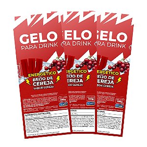 Etiqueta para Gelo de Sabor Energético Beijo de Cereja - 50 Unidades
