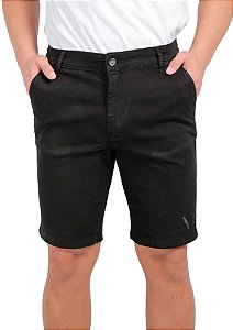 Bermuda masculina sarja flamê preta