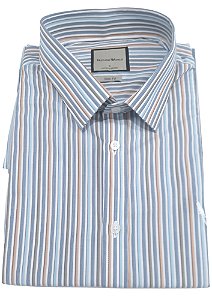 Camisa social manga curta algodão fio 60 listrada coleção Elegance Arara