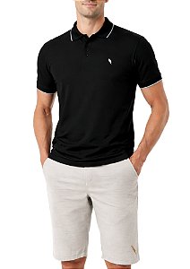 Polo 100% Algodão 30.1 Penteado Preta Coleção Elegance Arara