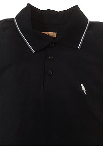 Polo 100% Algodão 30.1 Penteado Preta Coleção Elegance Arara