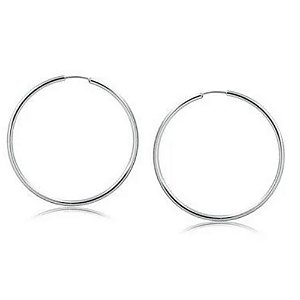 Brinco Argola Coração 2,5 cm em Prata 925