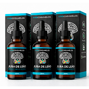 KIT 3 Extratos de Juba de Leão - Hericium Erinaceus - 30ml