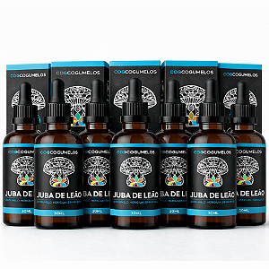 KIT 6 Extratos de Juba de Leão - Hericium Erinaceus - 30ml