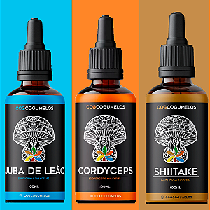 Kit - Juba de Leão - Cordyceps - Shiitake