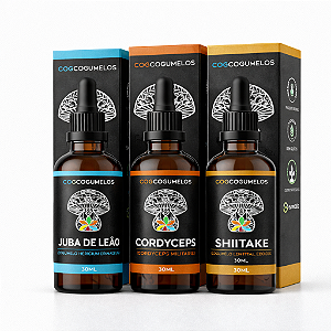 Kit Trio Ritmo - Juba de Leão - Cordyceps - Shiitake