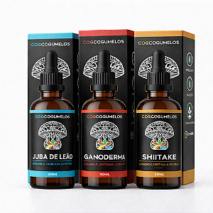 Kit Trio Ritual - Juba de Leão + Ganoderma + Shiitake