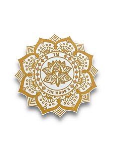 TAPETE DE SILICONE THE MOORS (MANDALA) - DOURADO COM BRANCO