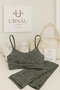 Conjunto live - calça e top cinza chumbo