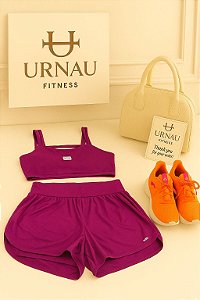 Conjunto Short Duplo- Cor: Rosa/Uva.