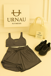 1 Conjunto de short - Cinza- tecido: Gelado.