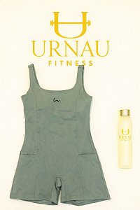 Macaquinho Com bolso lateral- Poliamida- Tamanho: 36/44 - Verde menta