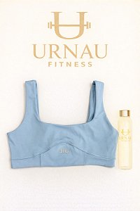 Top ALO- com U nas costas e bojo- Tamanho: 38/44- azul bebê