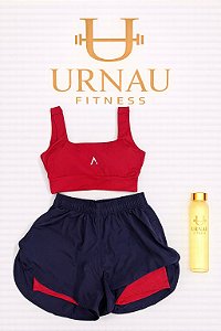 Conjunto short duplo- top cereja e Short azul com cereja Tamanho: M