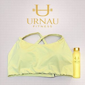 Top amarelo - com alças cruzadas e bojo fixo Tamanho:38/44