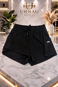 Short duplo Alô - Poliamida importada- Preto - Tamaho: M