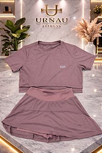 Conjunto de camiseta e short saia NK- Rosa queimado- Tamanho: P