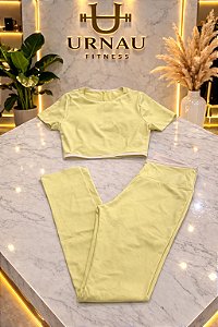 Conjunto de cropped e calça - cor : Lima - Tamanho: 38/44