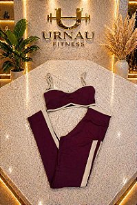 Conjunto de Top onda- Fusia com off white - Tamanho:38/44