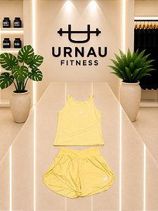 Conjunto Regata e short duplo NB- Amarelo Manteiga- Tamanho- P/M-