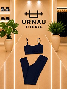 Conjunto de top trançado e calça-azul marinho - tamanho: M-