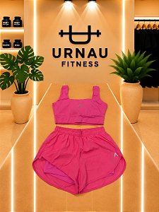 Conjunto top e short duplo - Rosa chiclete Tamanho: G