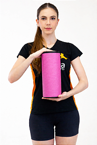 Rolo Massagem Liberação Miofascial 30x12cm DF1064 Rosa Dafoca Sports
